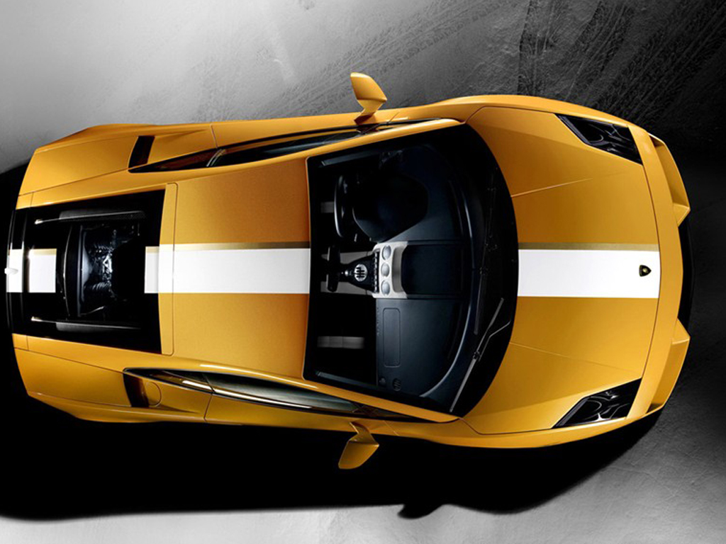黄色gallardo 2010款 lp550-2车身俯视